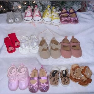 Baby Shoes Lot -Various Styles & Sizes ( 10 pair )